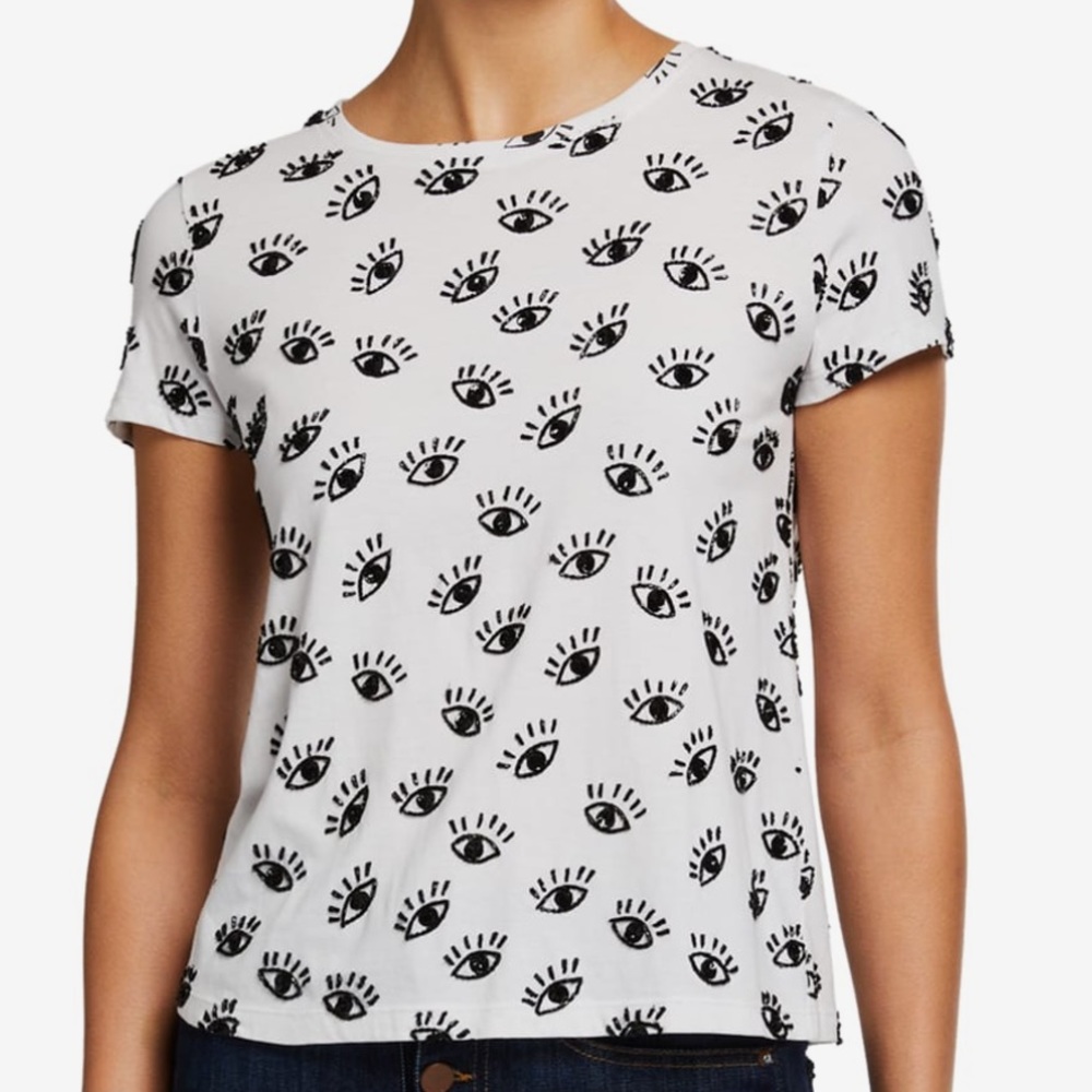 Alice + Olivia Evil Eye Beaded T Shirt Rylyn